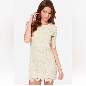 Floral Lace Overlay Party Bachelorette Rehearsal Wedding Dress